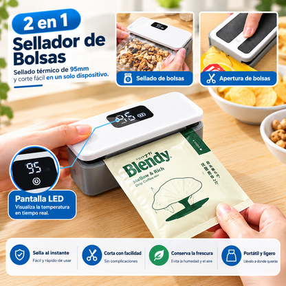 Sellador y cortador de bolsas de plástico